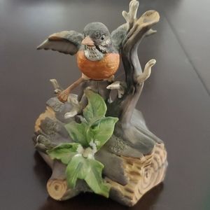 Vintage ceramic bird music box